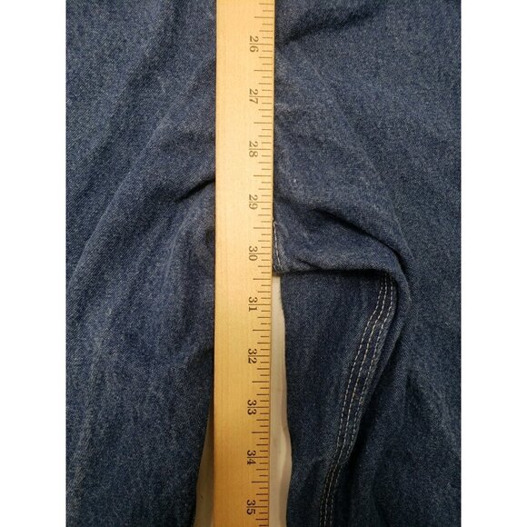 Dickies Denim Overalls Mens 46x34 Blue Jean Carpenter Workwear Pre Owned - Picture 10 of 13